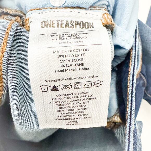 One Teaspoon Freebirds II Low Waist Stretch Fitted Leg Denim Jeans Size 25 - Picture 7 of 8